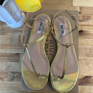 NIB BiBi Lou Gold Sandals